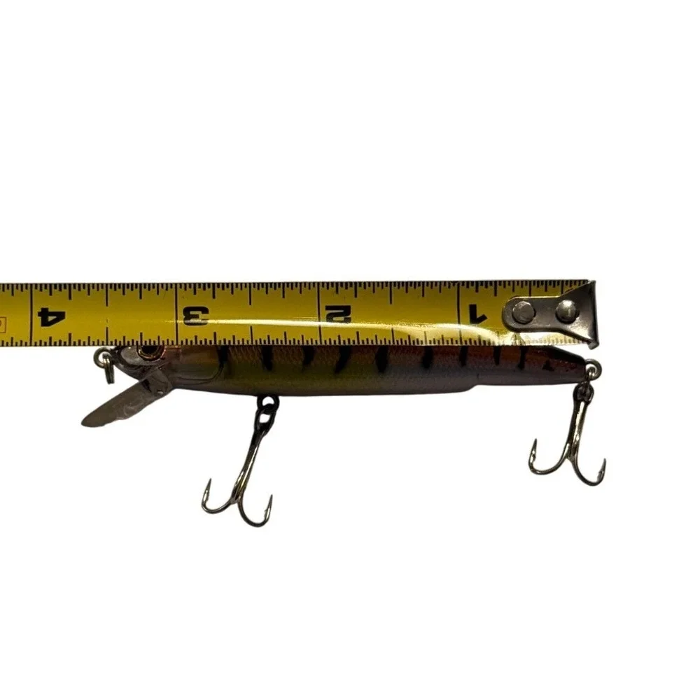 Iridescent Tiger Stripe Minnow Jerkbait Fishing Lure 2.5 Inch Shallow Diver